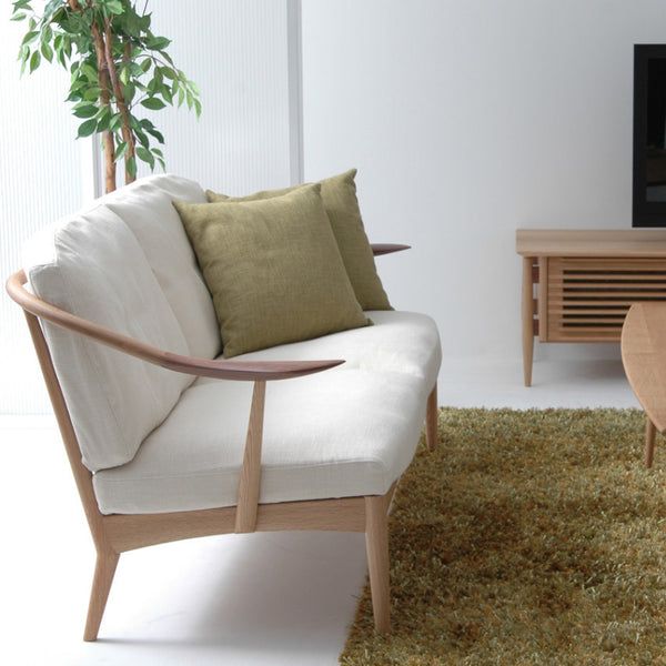 White Wood Sofa 2-Seater