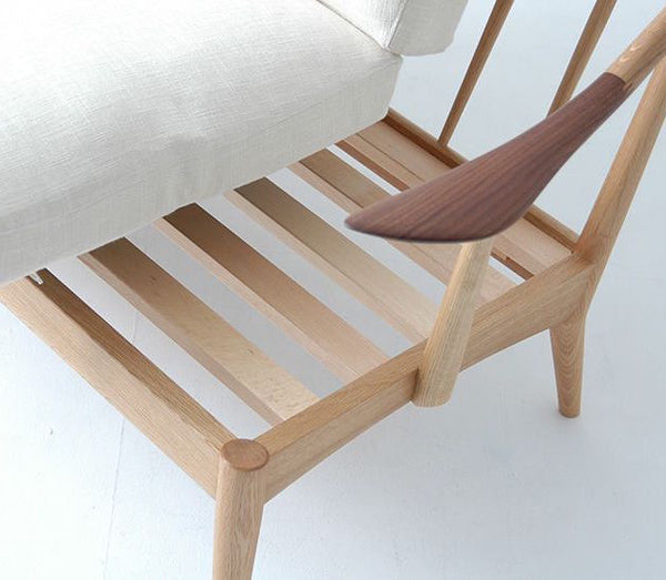White Wood Sofa 2-Seater